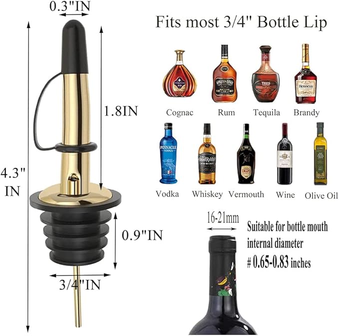 Pafusen 12 Pack Liquor Bottle Pourers, Liquor Pour Spout - Image 5