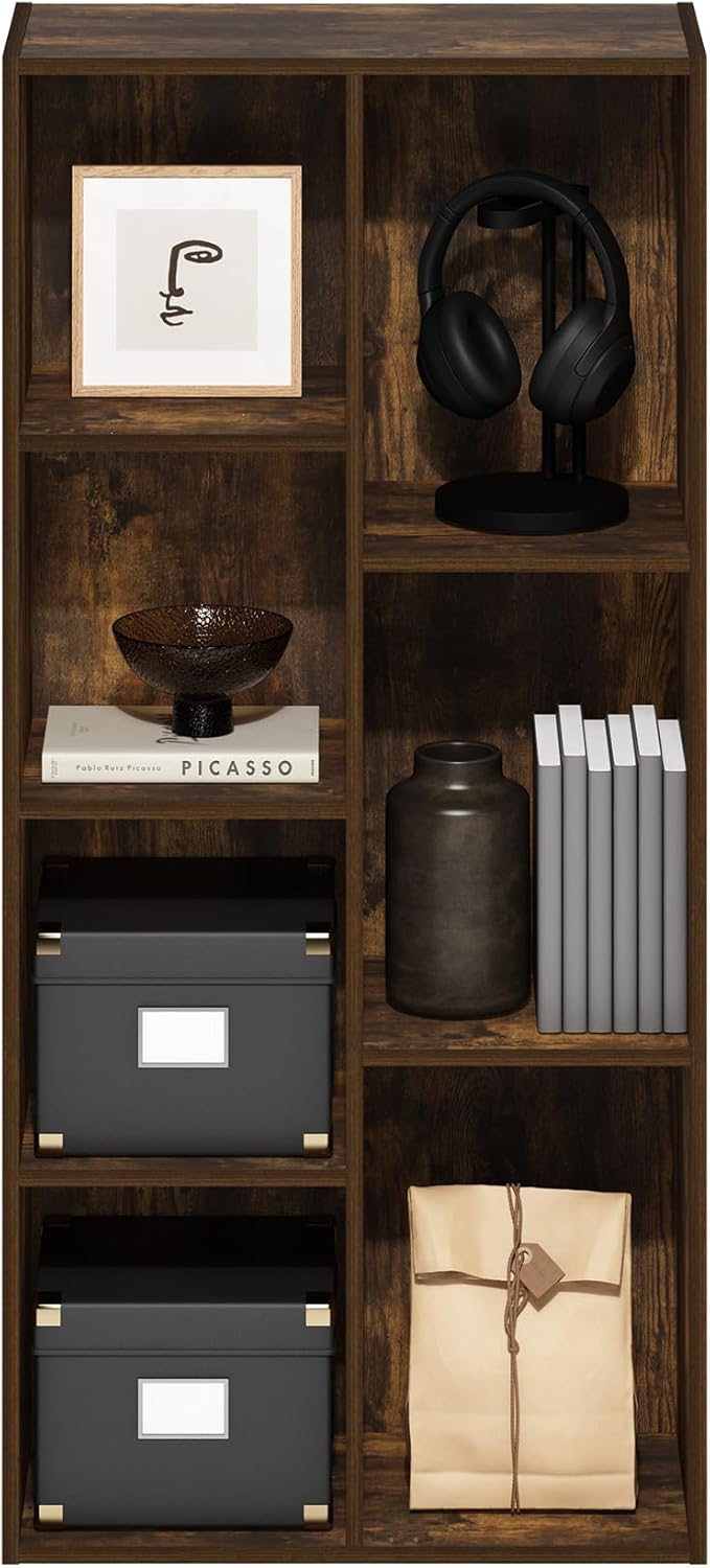 Furinno LUDER Book Shelf, 7-Cube Bookshelf, Bookcase - Image 5