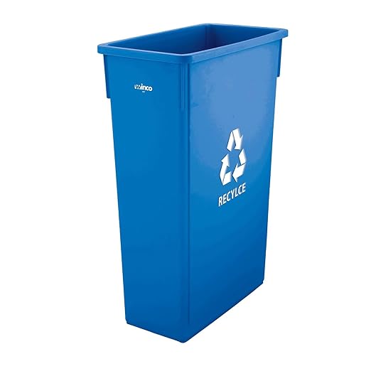Winco Slim Commercial Trash Can/Waste Container, 23 Gallon Recycle by Winco