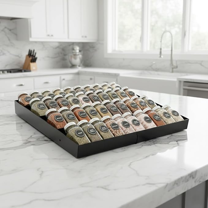 GOENDR Metal Spice Drawer Organizer, 4-Tier Spice Rack - Image 7