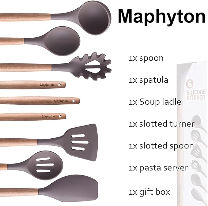 Mapthon Silicone Cooking Kitchen Utensils Set 6 PCS - Image 4