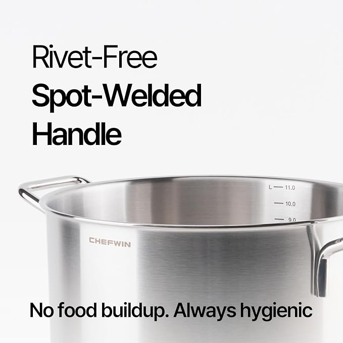 316 Stainless Steel 12.7 Quart Heavy Duty Stock Pot - Image 5