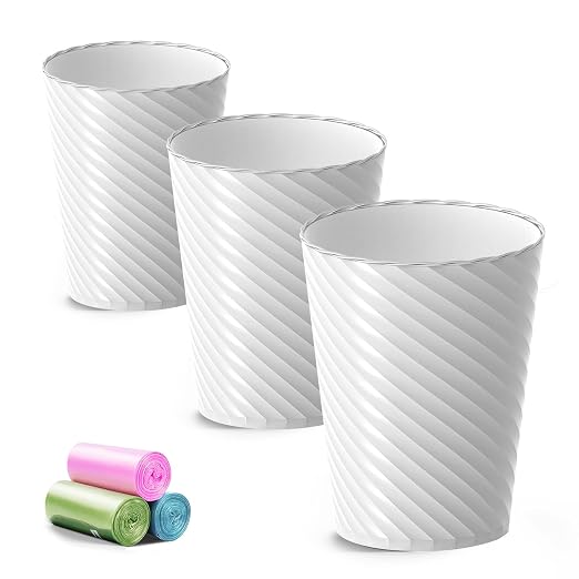 Bathroom Trash Can, 3 Pack 1.8 Gallons Small Trash Can by Lysam