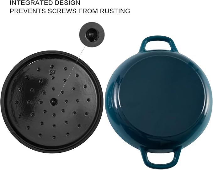 Flavehc Braiser Enameled Cast Iron Braiser 3 qt Braiser Pan - Image 5