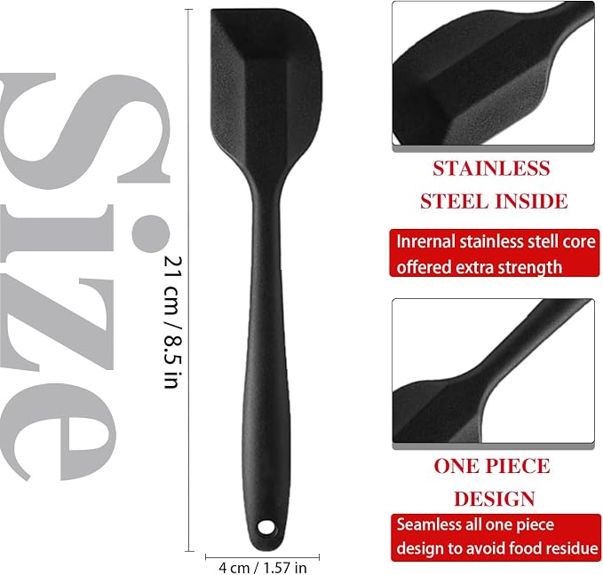 8 Pieces Silicone Spatula, 8.5 inch Non-stick Spatulas - Image 3