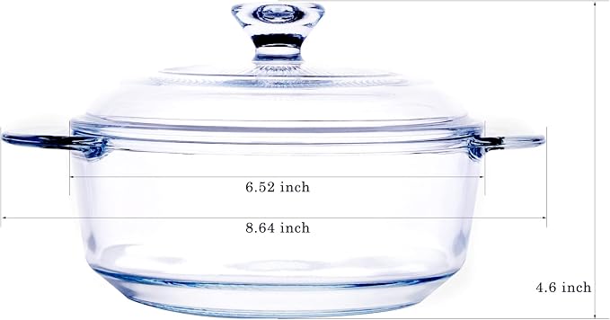 Clear Round Glass Casserole - Image 2