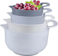 Mixing Bowls - 4 Piece Nesting Plastic Mixing Bowl Set - Non Slip Bottom and by Cheeren