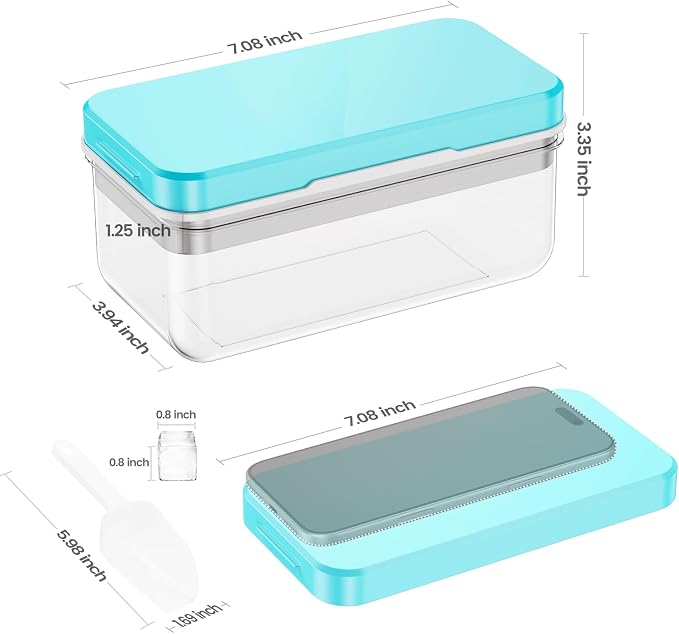 Ice Cube Tray with Lid and Bin, Ice Trays - Image 3
