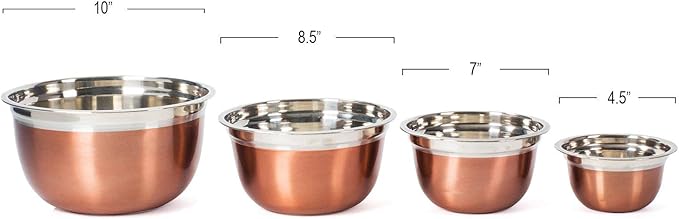 Stainless Steel Mixing Bowls-4 Pc set- Stackable Nesting Bowls - Image 7