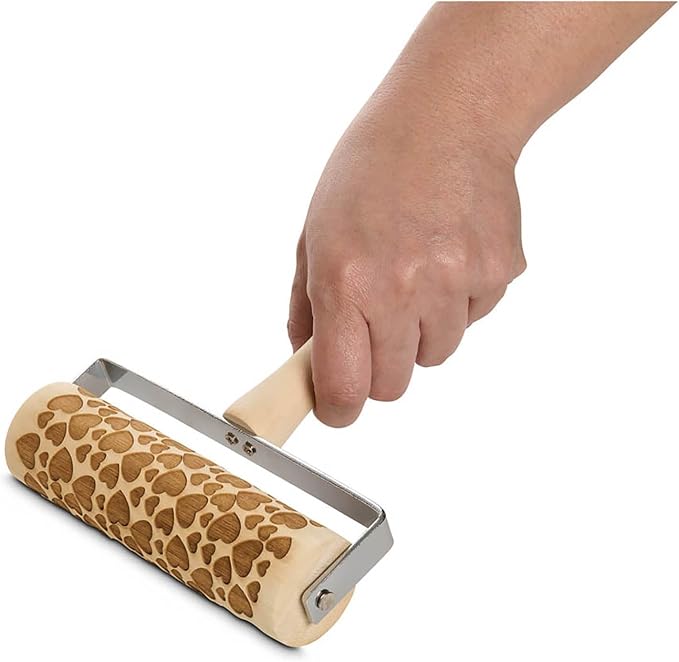 Mrs. Anderson’s Baking Mini Embossing Rolling Pin, Hearts Design, Poplar Wood - Image 3