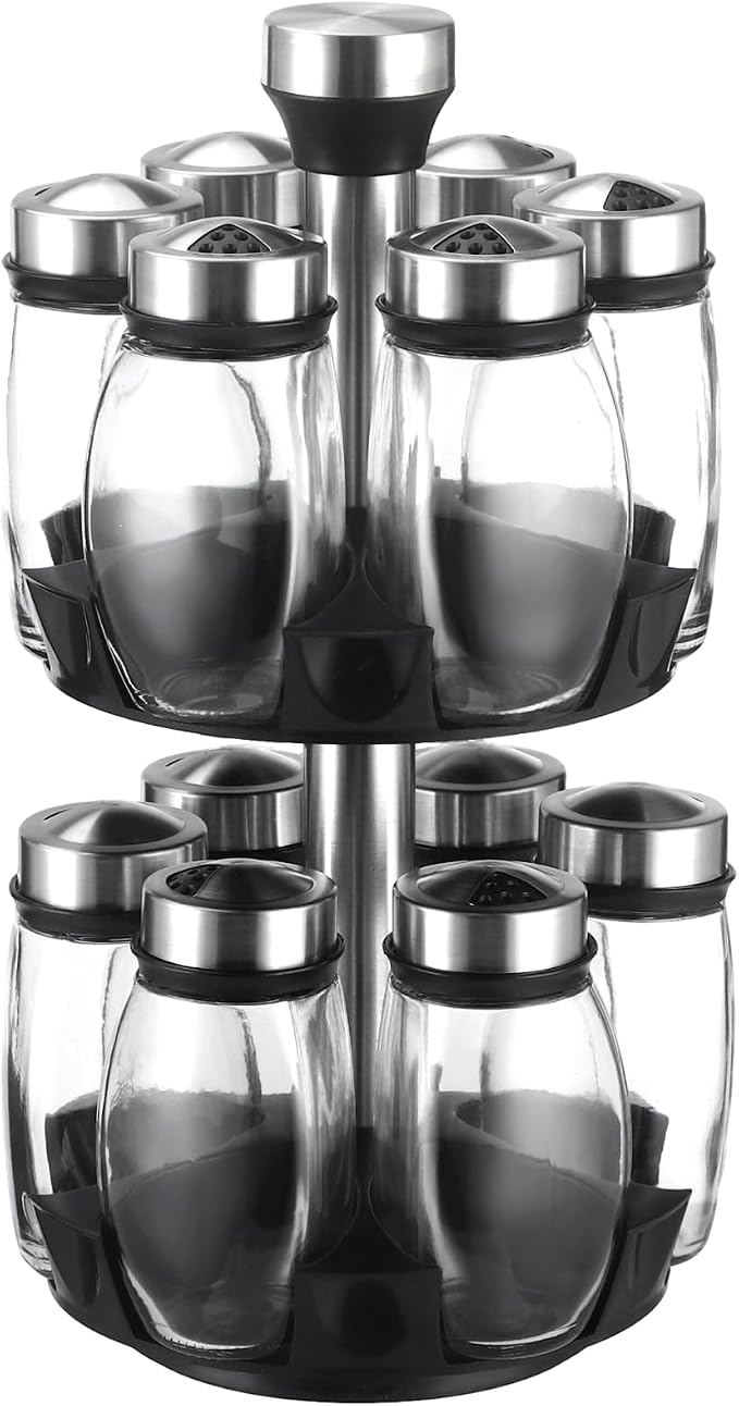 2 Layer Rotating Spice Rack Organizer - Image 2