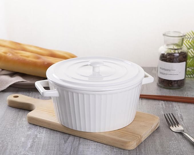 WHJY White Colorful Ceramic Casserole Dish - Image 4