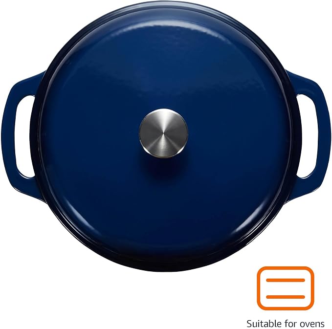 Amazon Basics Enameled Cast Iron Dutch Oven Pot - Image 2