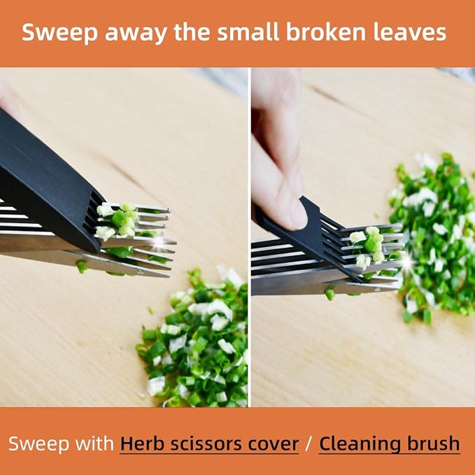 5 Blade Herb Scissors Kitchen Herb Shears Cutter Multipurpose Cutting Shear - Image 3