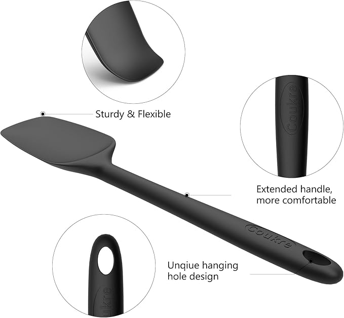 Coukre Silicone Spatula Set of 5, High Temperature Resistant, Food Grade - Image 4