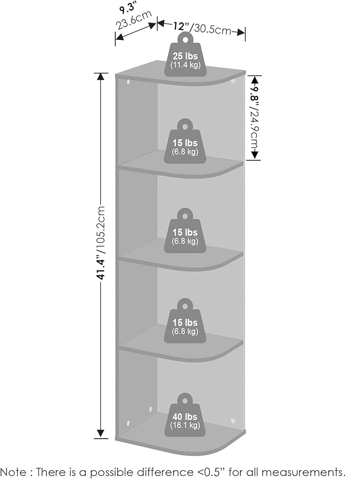 Furinno Reed Corner Shelf, 4-Tier Corner Bookshelf, Book Shelf, Corner Shelves - Image 2