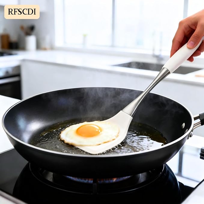 White Silicone Cooking Utensils Set-Non-Toxic, Heat Resistant, BPA Free Kitchen - Image 8