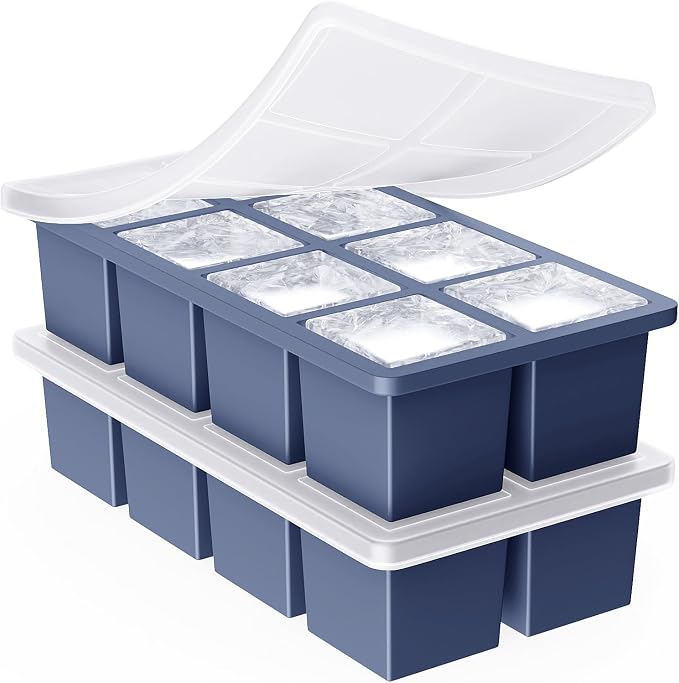 Large Ice Cube Trays for Whiskey: GGOW Big Silicone Ice Cube Trays 2Inch- Huge by GGOW