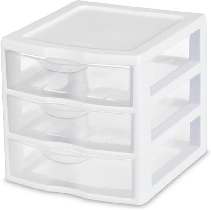 Sterilite 18-Pack Clearview 3-Drawer Cart, Small Plastic Storage Organizer by Sterilite
