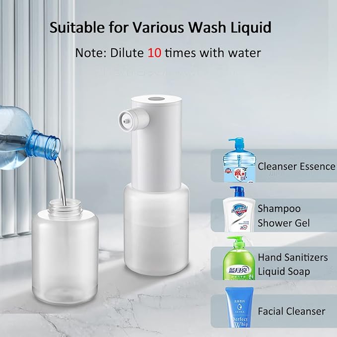 Foaming Soap Dispenser, Electric and Rechargeable, Refillable Foam Hand - Image 2