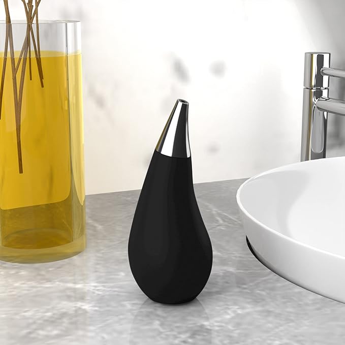 Kitchen Bathroom Counter top Squeezable Soap Dispensers Tear Drop Shape Bottle - Image 2
