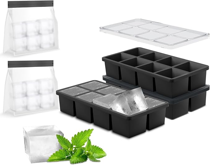 Samuelworld Large Silicone Ice Cube Tray Molds, Big 2 Inch Cubes by Samuelworld