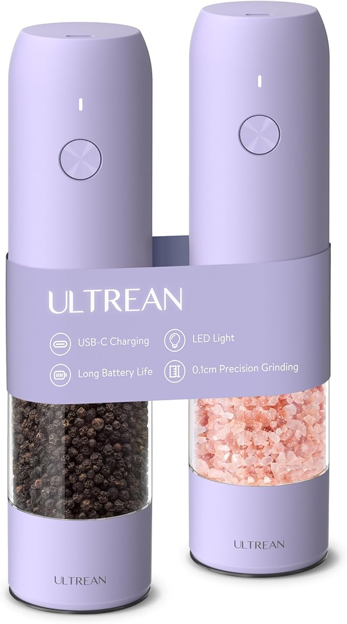 Ultrean Pepper Grinder, Rechargeable Salt and Pepper Grinder by Ultrean