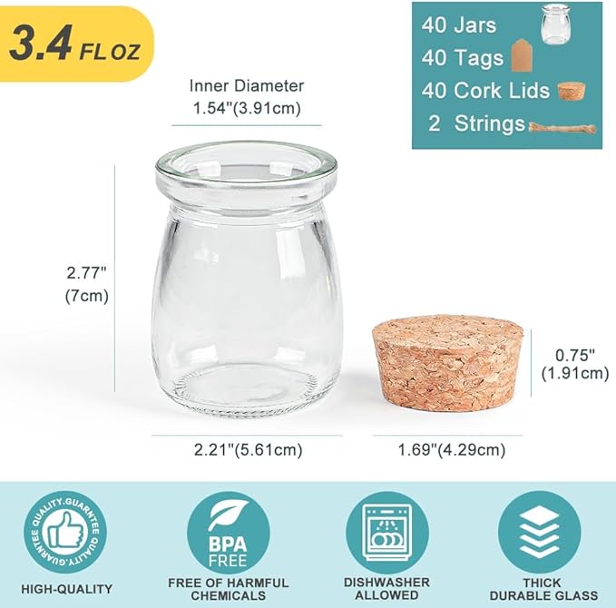 Ritayedet 40 Pack Glass Favor Jars - Image 3