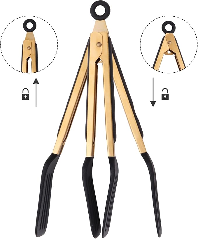2-Piece Kitchen Spatula Tongs Food Serving Tongs 9" and 12" Cooking - Image 2