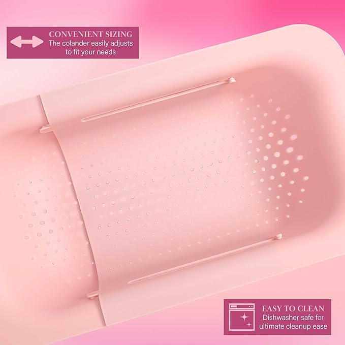 Paris Hilton Over the Sink Expandable Colander, Extendable Strainer, Adjustable - Image 5