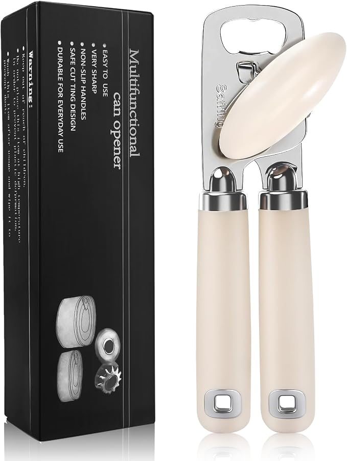 Safring Can Opener Manual, Heavy Duty Stainless Steel Smooth Edge Can Openers by Safring