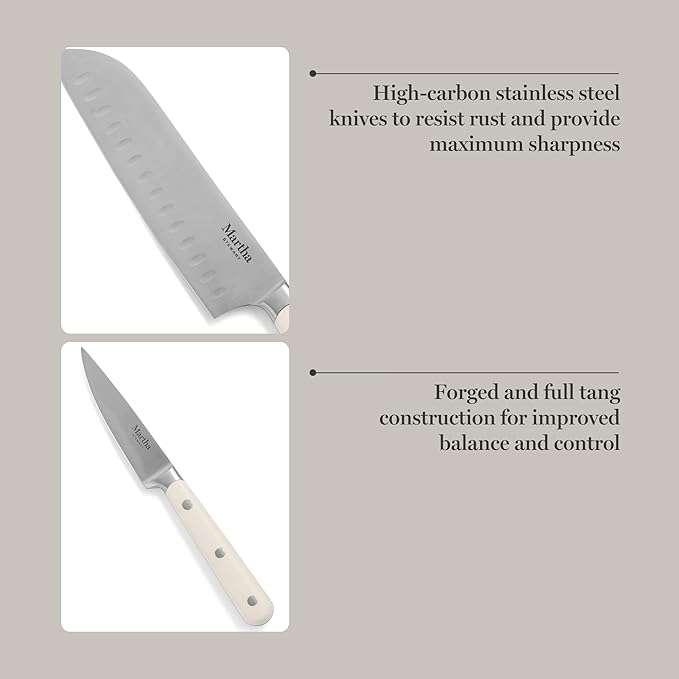 MARTHA STEWART Eastwalk 14 Piece High Carbon Stainless Steel Cutlery Kitchen - Image 4
