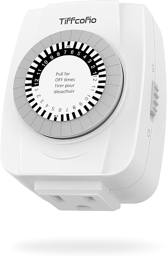 TiFFCOFiO Indoor Mechanical Outlet Timer, 3 Prong Timers by TiFFCOFiO