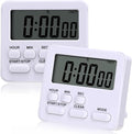 Leumoi 2 Pcs Digital Kitchen Timer 24 Hour Clock and Alarm Function Timer by Leumoi