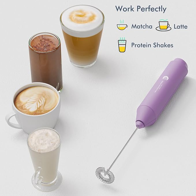Powerful Milk Frother Handheld Foam Maker, Mini Whisk Drink Mixer - Image 4
