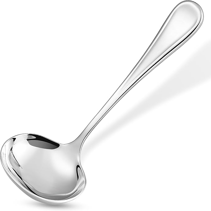 KEAWELL Premium 7.1" Verona Gravy Ladle, 18/10 Stainless Steel, Heavy-Duty by KEAWELL