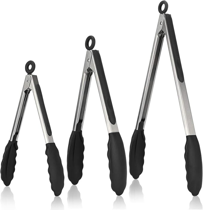 Kitchen Tongs, U-Taste 7/9/12 inches Cooking Tongs, by U-Taste