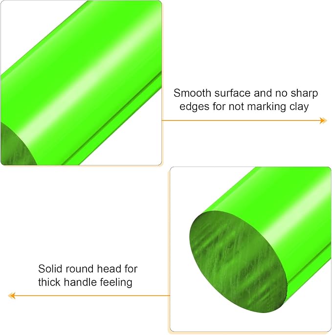 HARFINGTON Acrylic Clay Roller 7.28 Inch x 1 Inch Solid Non-Stick Plastic Round - Image 4