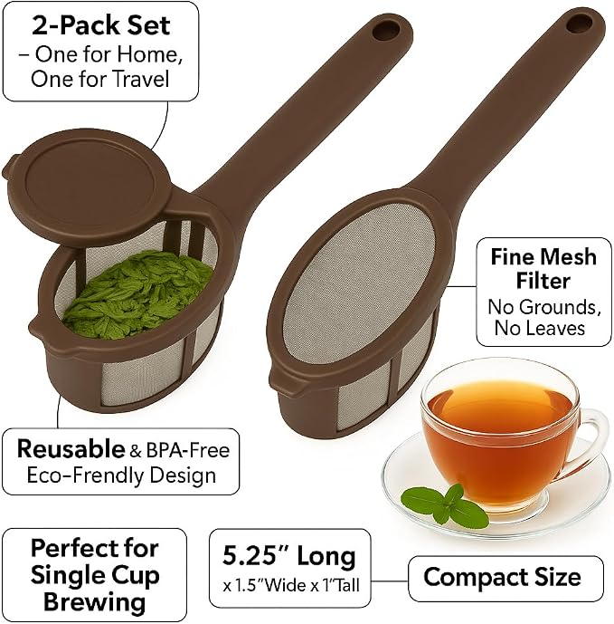 2 Pack Coffee/Tea Brew Stick Infuser – Single Cup Reusable Filter Spoon - Image 5