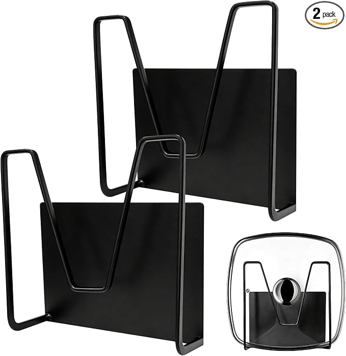 2 Pack Magnetic Pot Lid Holder, Organizer Hanging Saucepan Lid Metal Pot Lid by Unknown