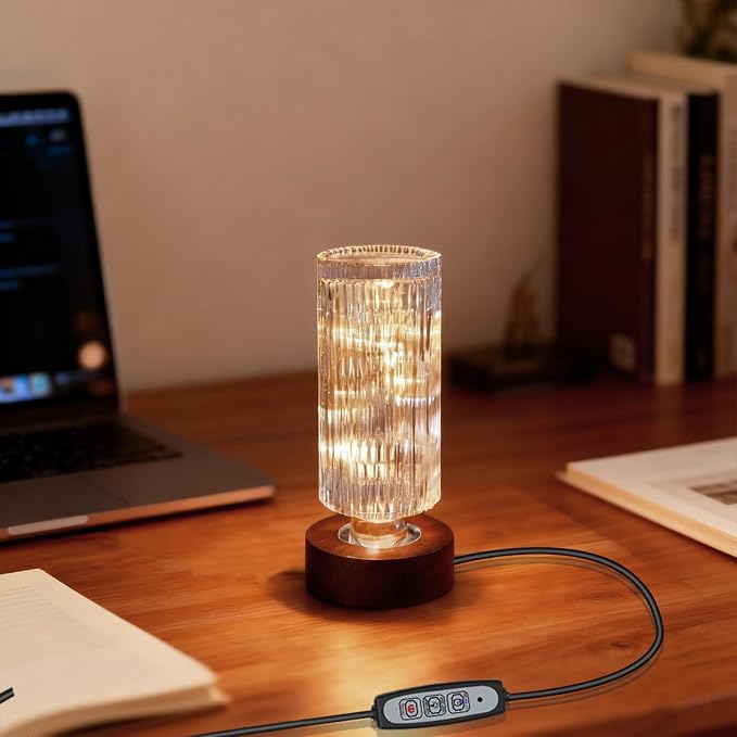 Dimmable Crystal Night Light, Small Bedside Lamp, Nightlight by Unknown