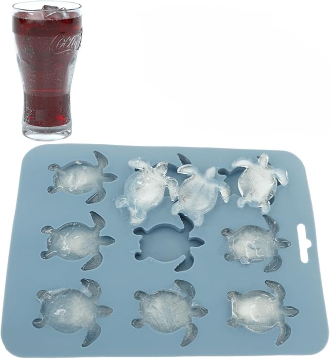 Ice Cube Mold Turtle Shaped Silicone Ice Cube Tray by Wjwumha