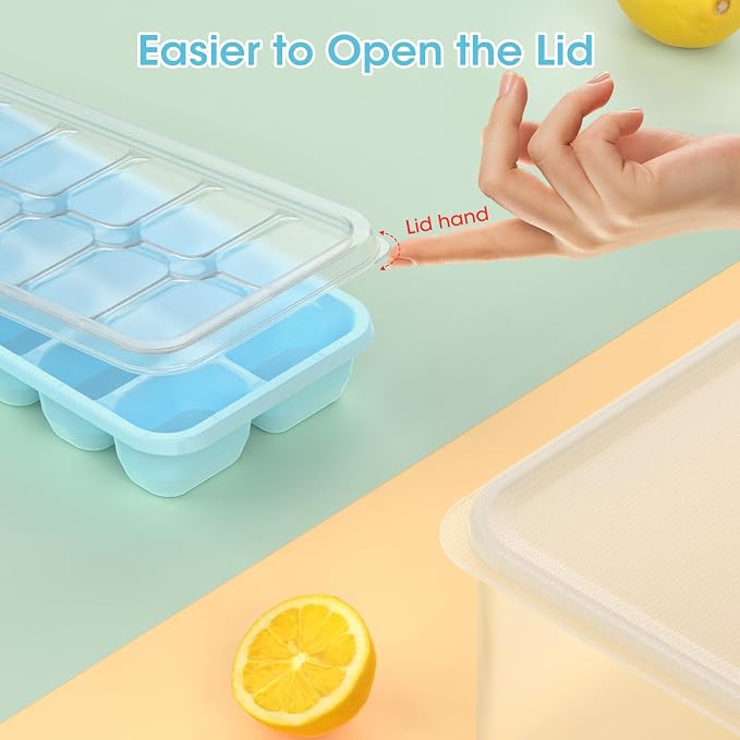 DOQAUS Ice Cube Tray with Lid and Bin - Image 6