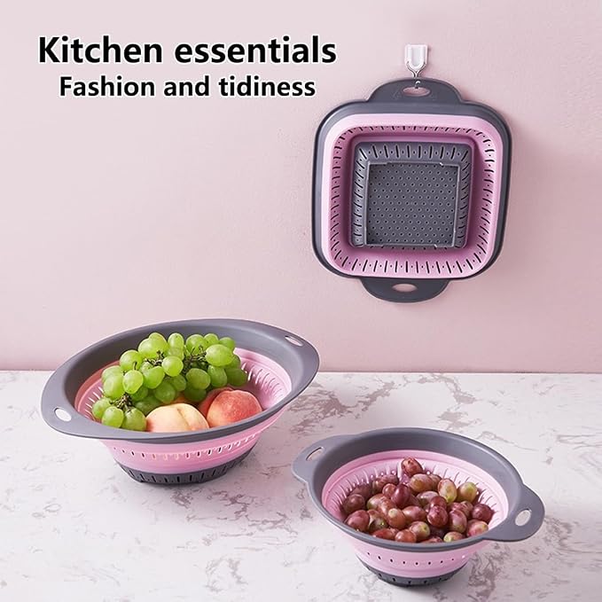 LogFaadCoi 3 Pcs Collapsible Colander and Strainer, Silicone Strainer Colanders - Image 2