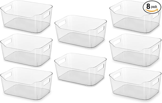 Hudgan 8 Pack Clear Pantry Organizer Bins by HUDGAN