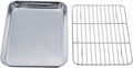 TeamFar Toaster Oven Tray and Rack Set, 9.3’’ x 7’’ x 1’’, Stainless Steel by TeamFar