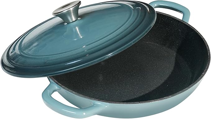 Flavehc Braiser Enameled Cast Iron Braiser 2.25 qt Braiser Pan - Image 2