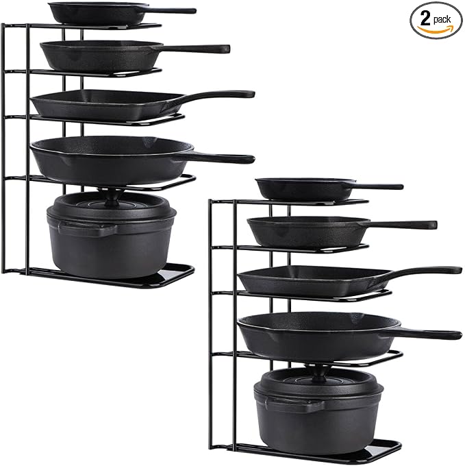 Toplife 2 Pack Heavy Duty Pan Organizer, 5 Tier Pot and Pan Organizer Rack by Toplife