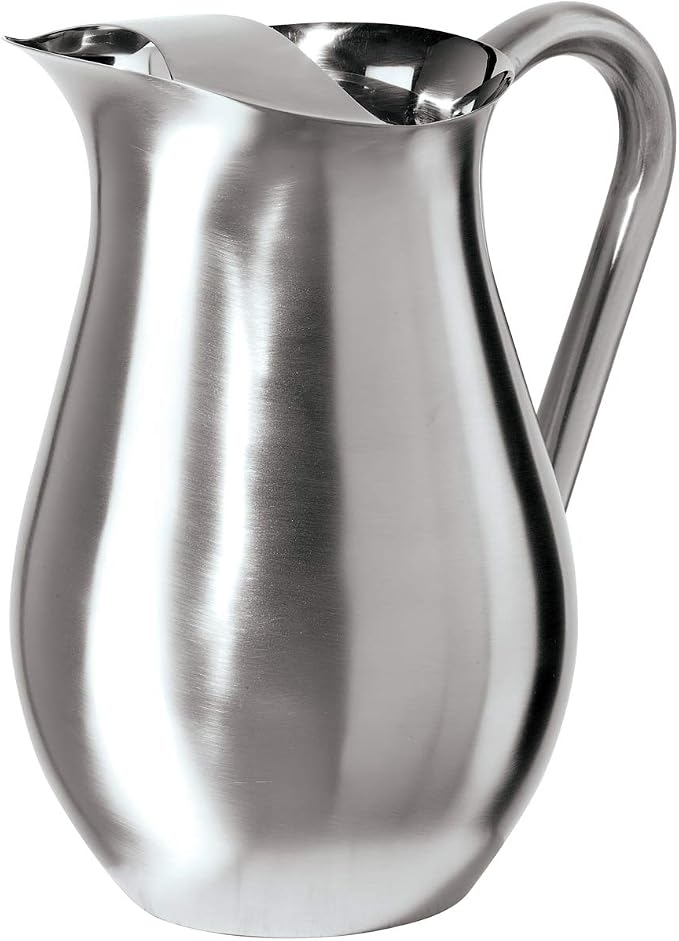 OGGI Stainless Steel Pitcher- Stainless Steel Water w/Ice Guard, Water Carafe by OGGI