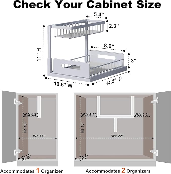 REALINN Under Sink Organizer, Pull Out Cabinet Organizer 2 Tier Slide Out Sink - Image 2